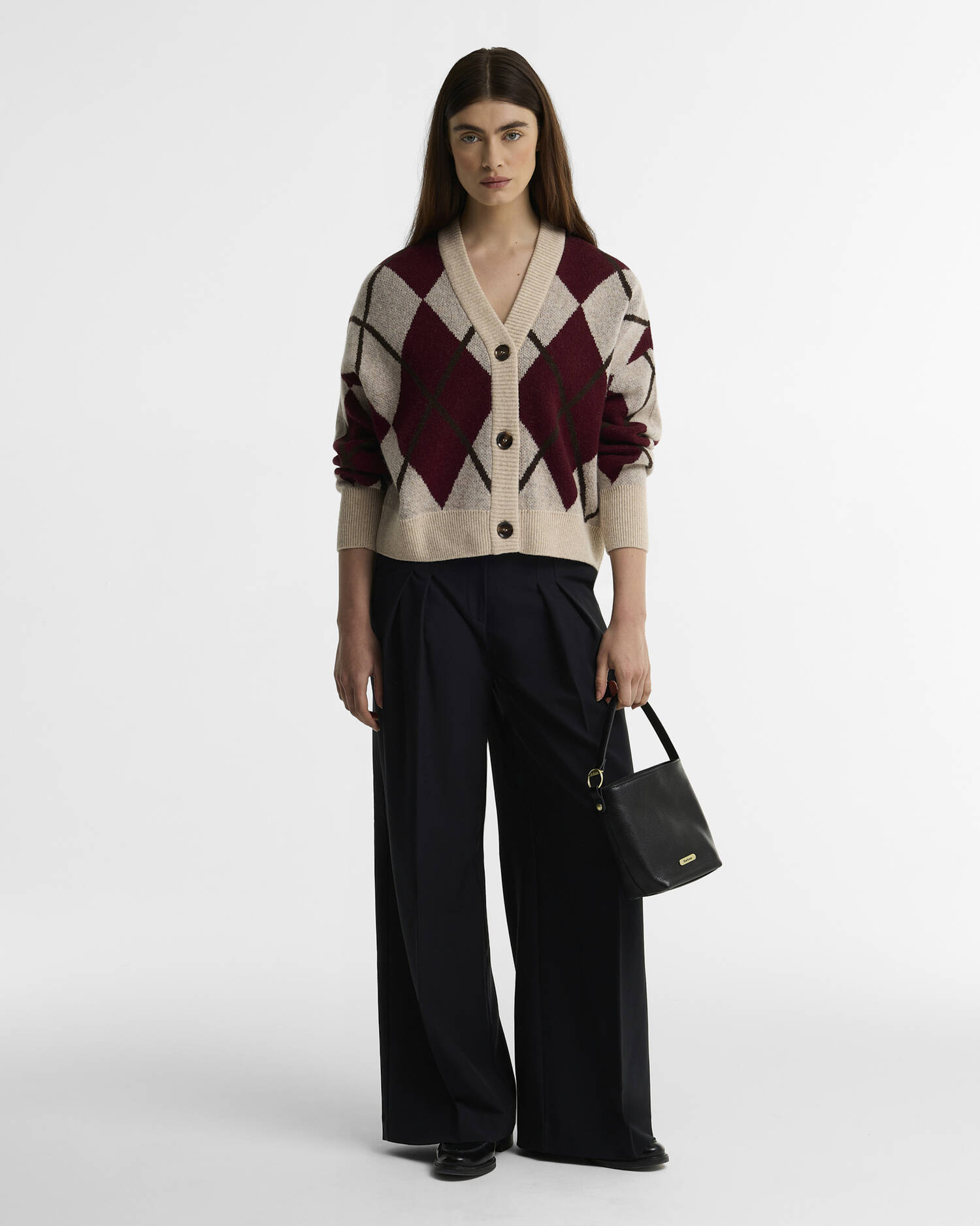 Harleigh Argyle Wool-Blend Cardigan Multi image number 1