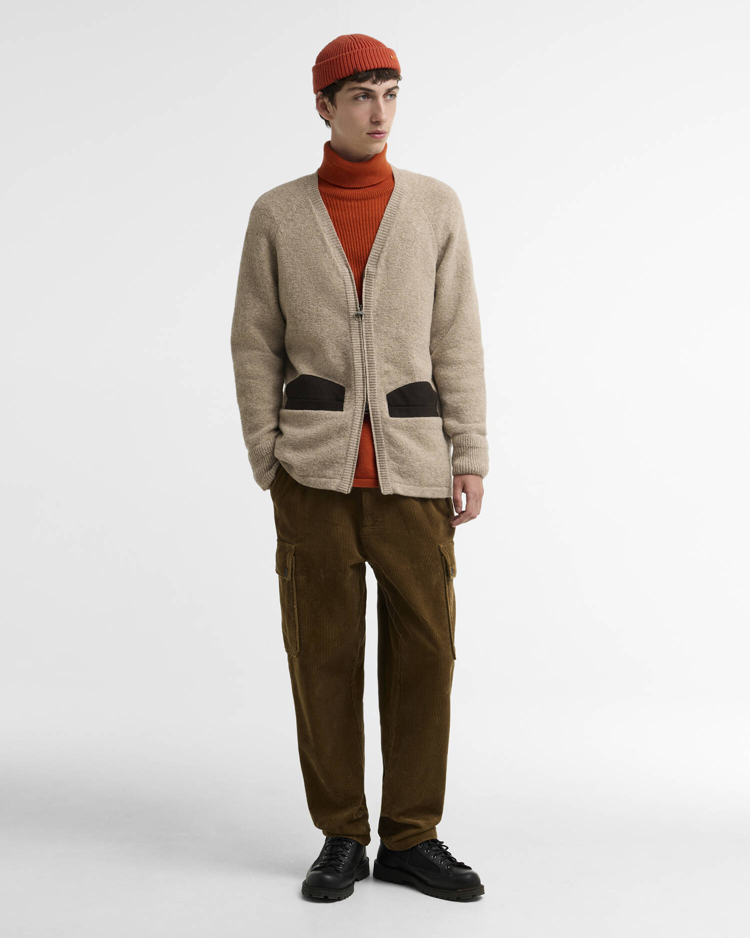 Barbour x Norbit Wool Boucle Cardigan Oatmeal image number 1
