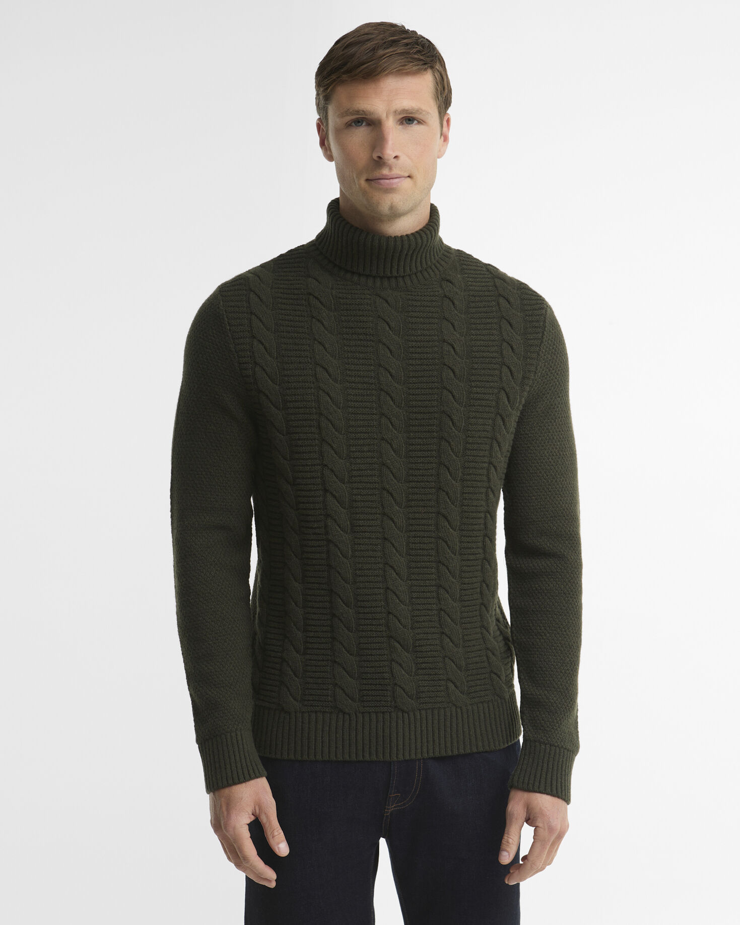 Staplecross Rollneck Lambswool  Jumper Seaweed
