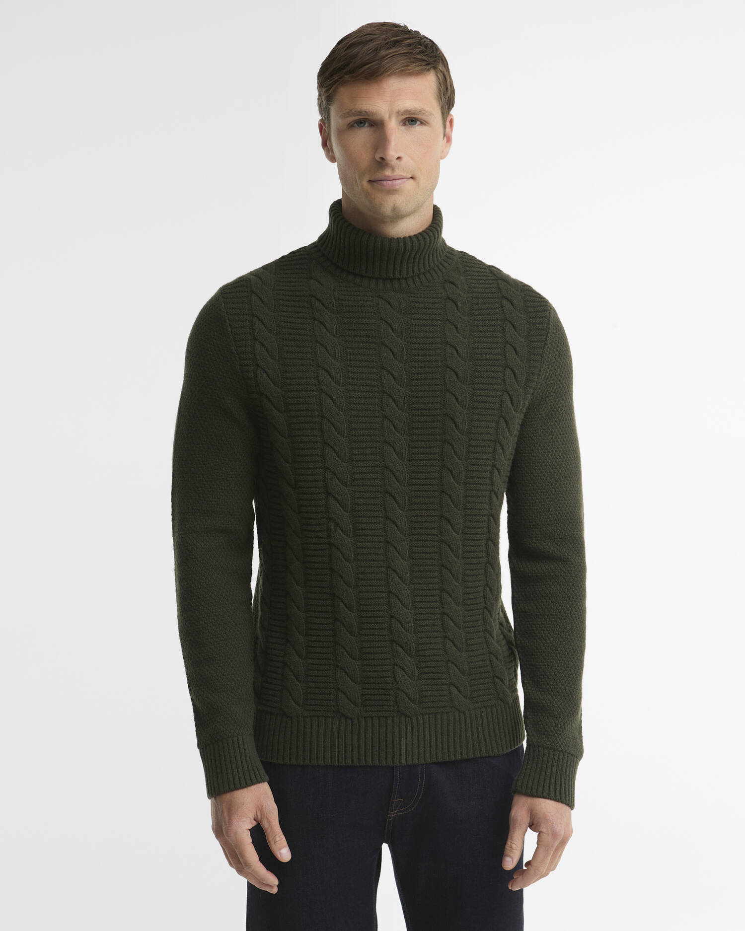 Staplecross Rollneck Lambswool  Jumper Seaweed image number 0
