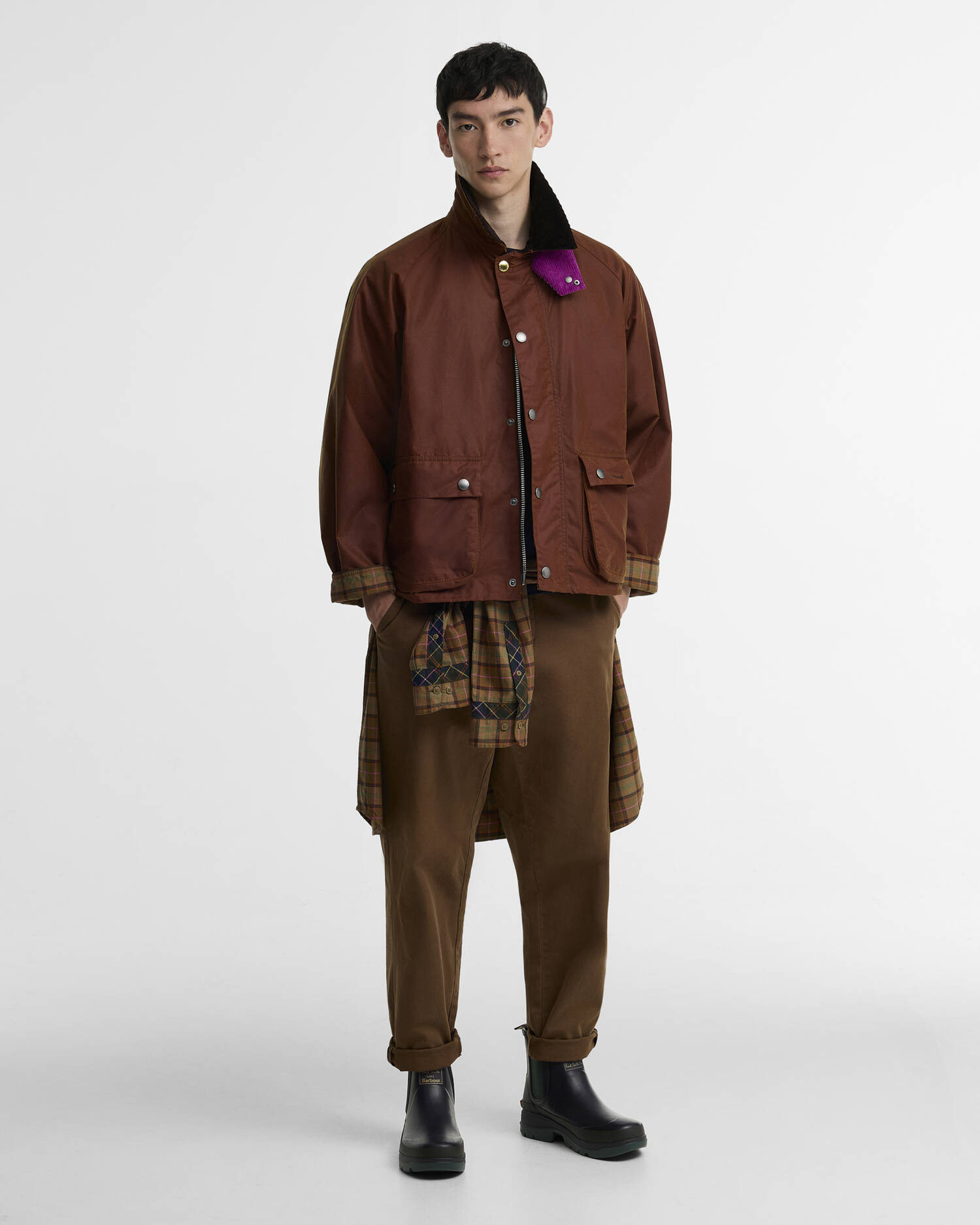 Paul Smith Loves Barbour Key Transport Waxed Jacket Russet image number 1