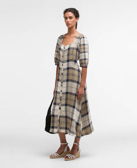 Ballina Midi Dress Dress Navy Tartan
