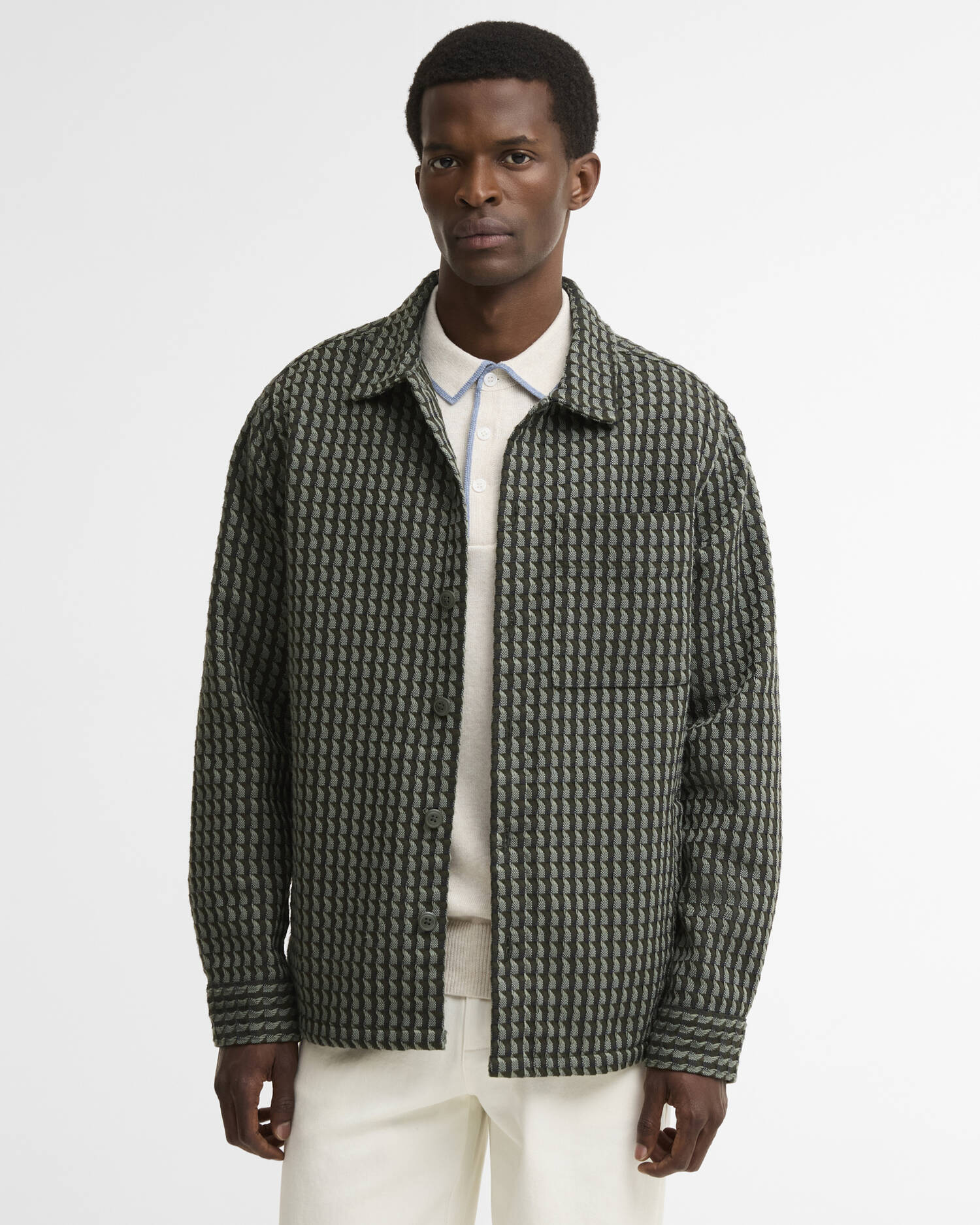 Emlyn Textured Overshirt Sage image number 0