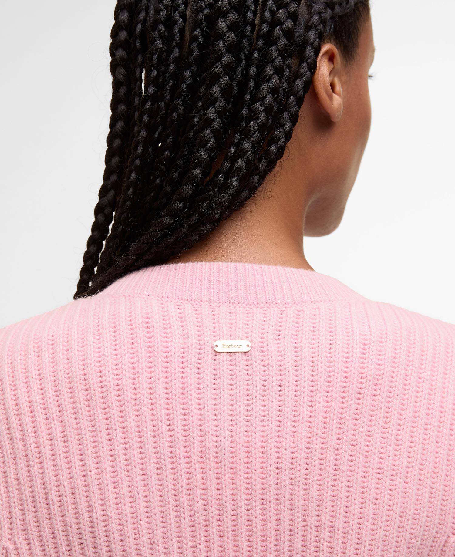 Elina Wool-Cashmere Cable-Knit Cardigan Cherry Blossom image number 4
