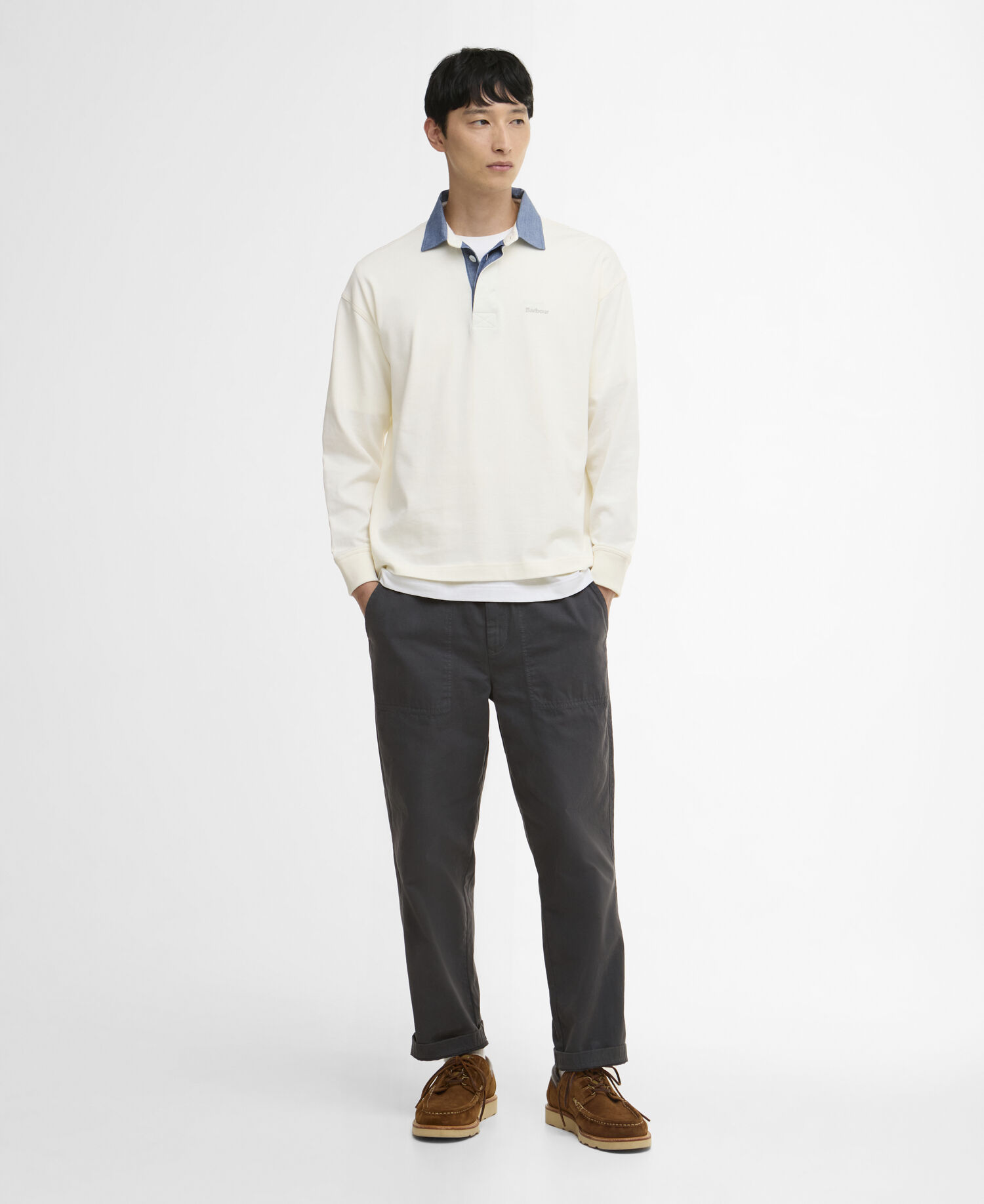 Langarmshirt Oldgate Oversized Rugby Whisper White