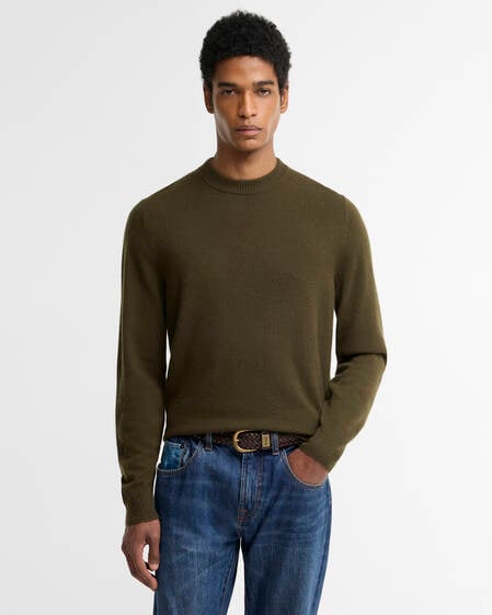 Barbour Kaschmirpullover Pure Rundhalsausschnitt Olive