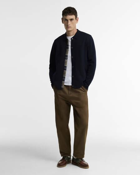 Pantaloni in twill Yorklane Dark Sand