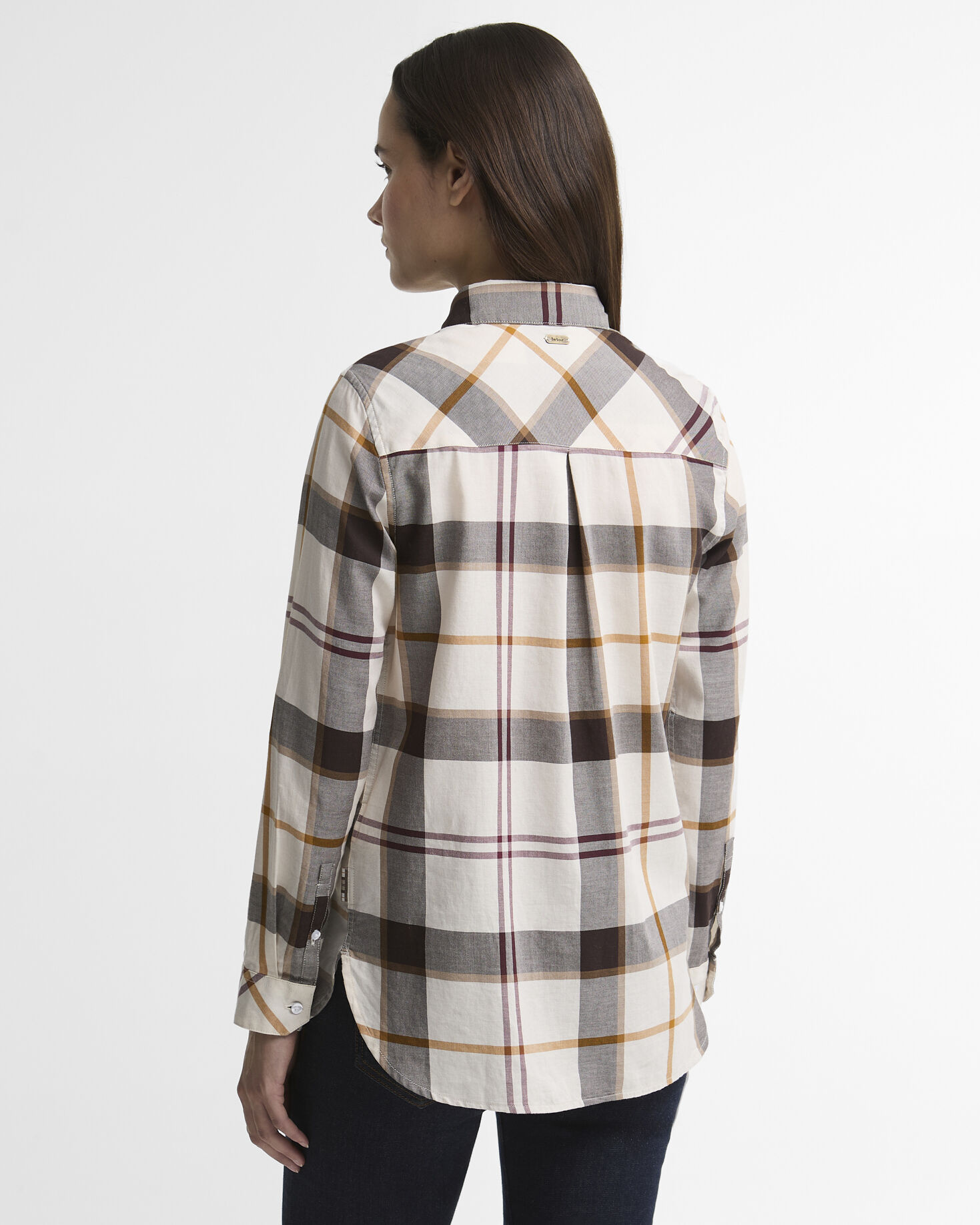 Moorland Relaxed Long-Sleeved Shirt Ecru Muted Tartan