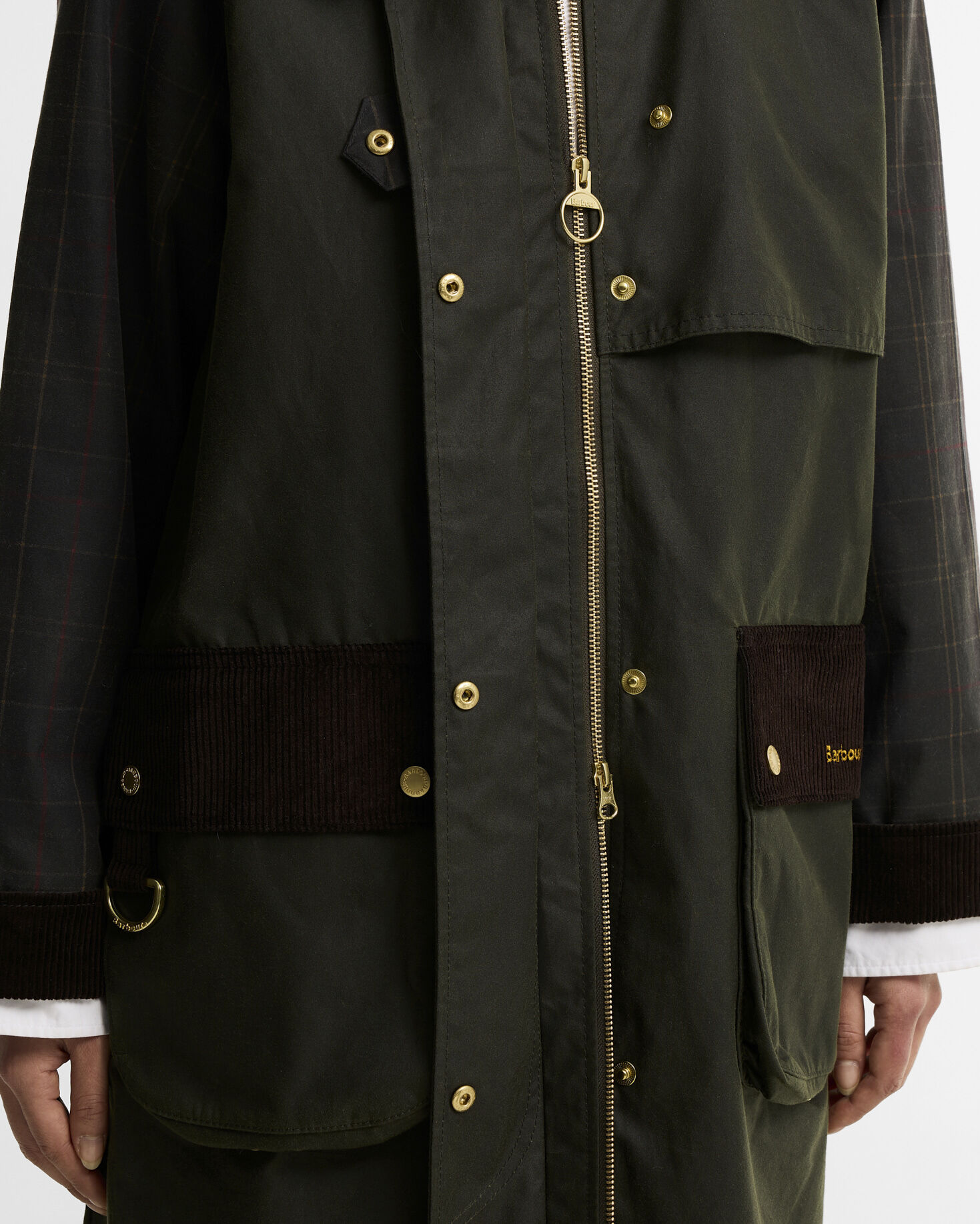 Barbour Wachsjacke Kirklees Checked Fern/Classic/Shadow Classic