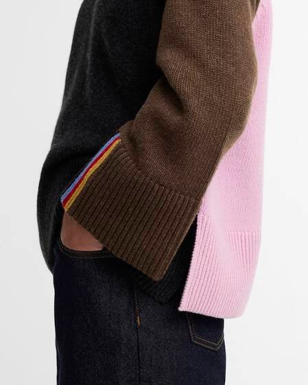 Paul Smith Loves Barbour Tyneside Wool-Blend Crew Neck Jumper Black Multi