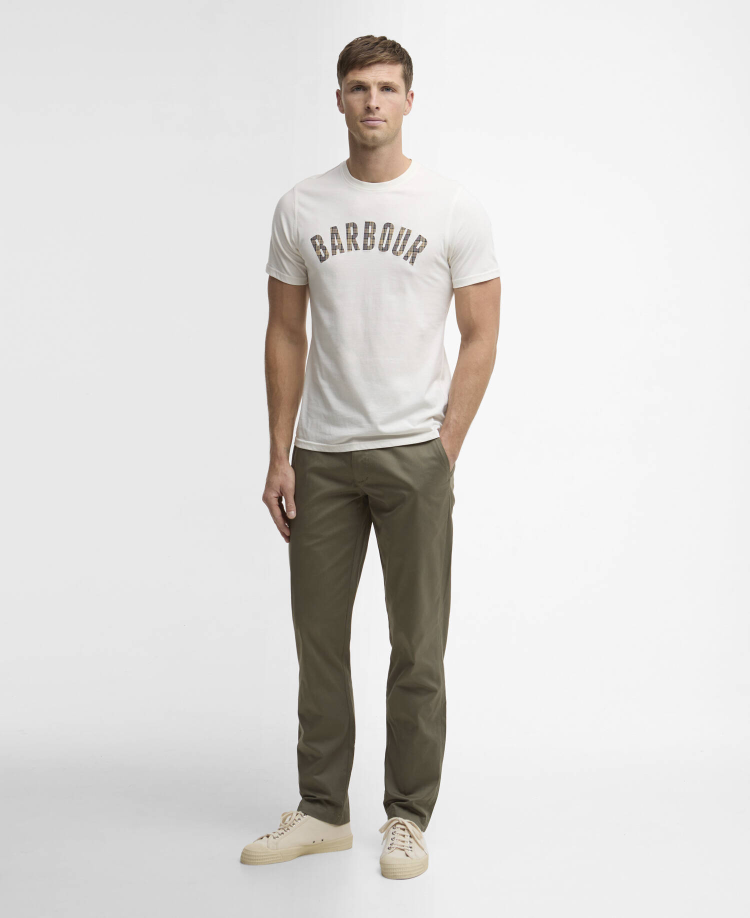 Lightweight Stretch Tailored Chinos Smokey Olive image number 0