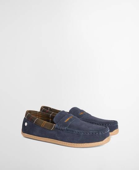 Albert Slippers Navy Suede