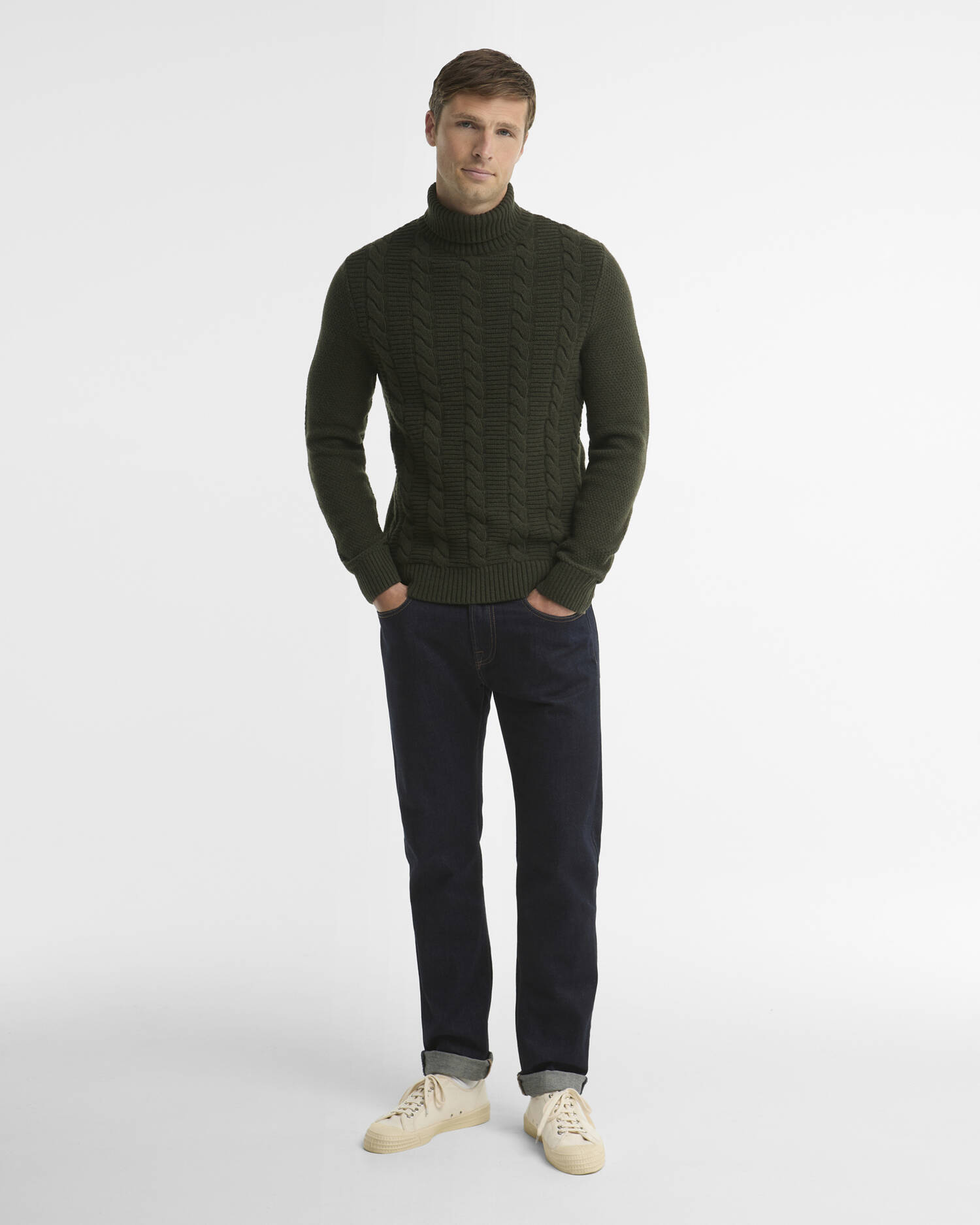 Staplecross Rollneck Lambswool  Jumper Seaweed image number 1