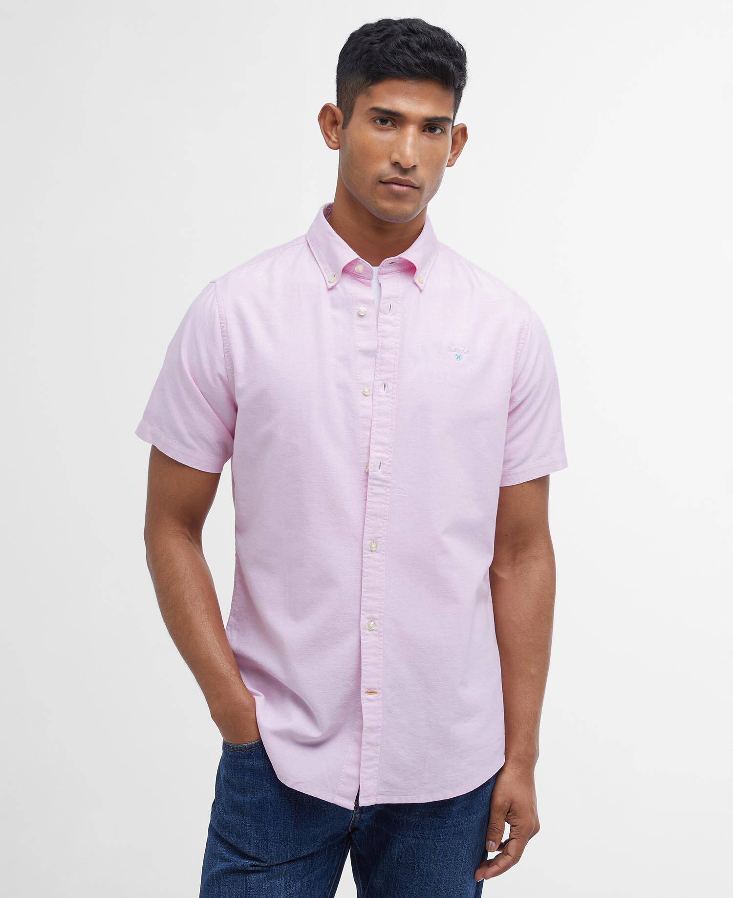 Oxtown Oxford Tailored Short-Sleeved Shirt Classic Pink image number 0