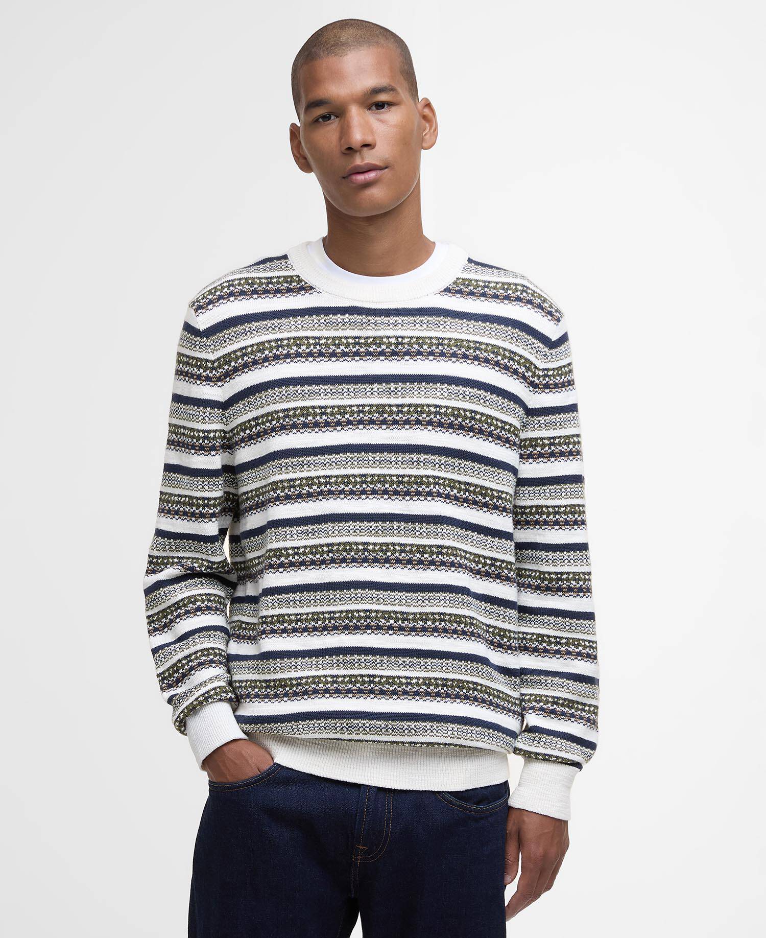Maglione girocollo Fair Isle Topcliffe Whisper White image number 0