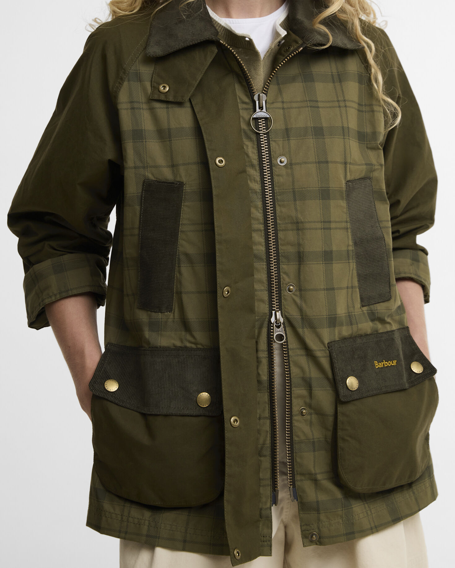 Modern Tartan Beadnell Casual Jacket Dusky Green Tartan/Highland Olive