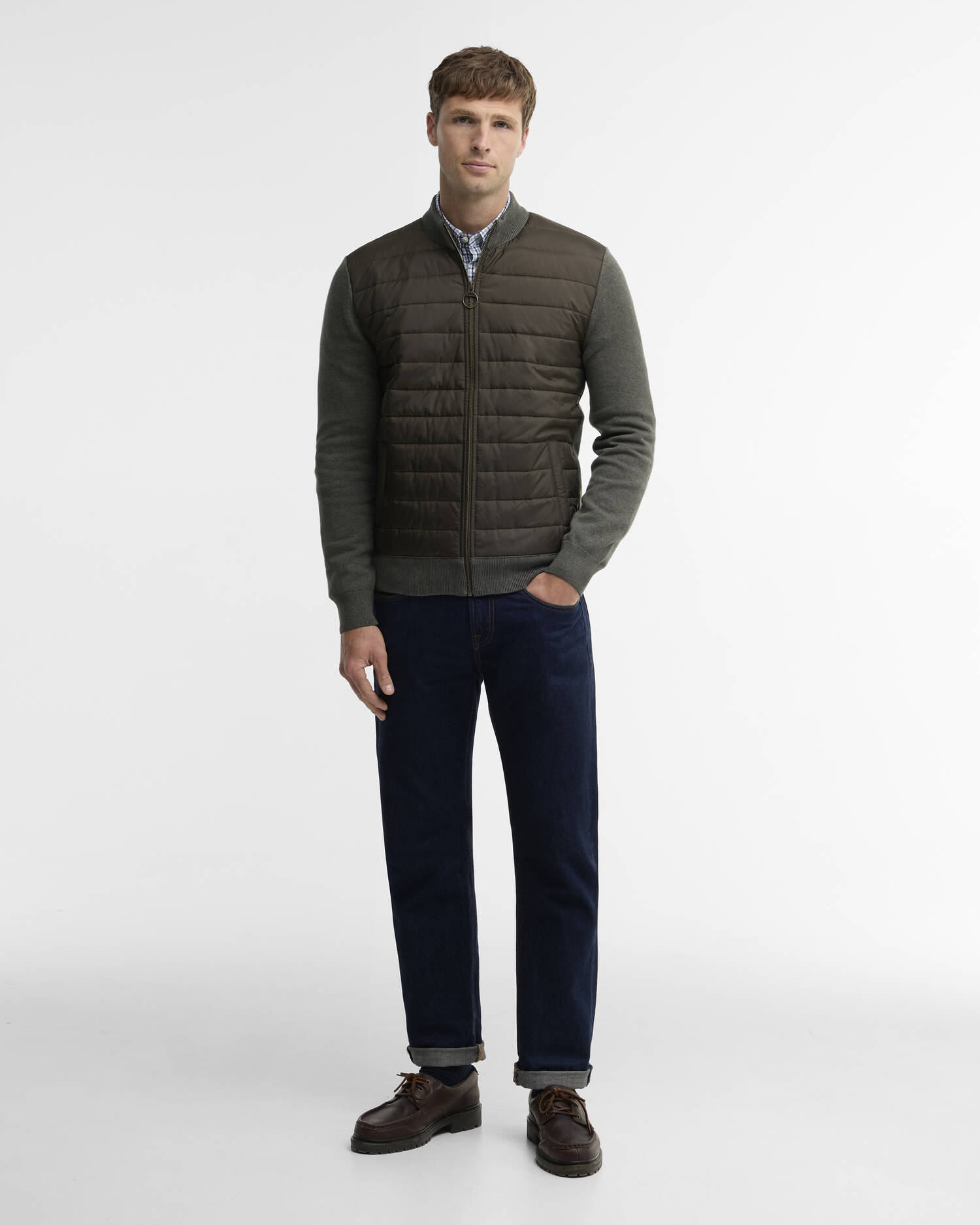 Essential Carn Quilted Jumper Olive image number 1