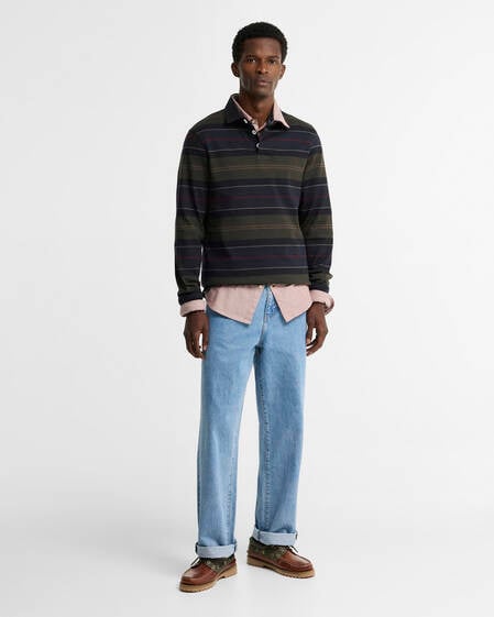 Frith Striped Rugby Shirt Navy