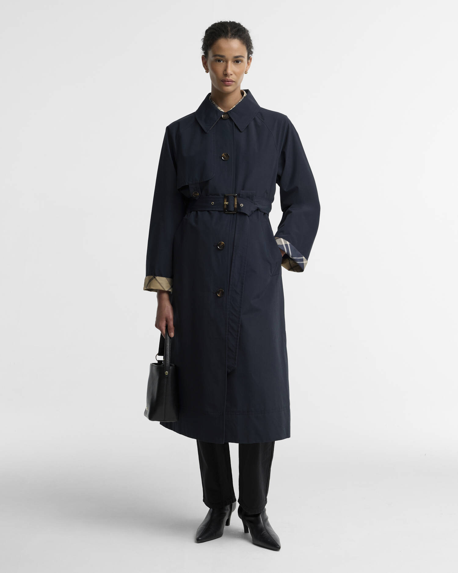 Barbour Trenchcoat Antonella Showerproof Dk Navy/Birchwood Dress image number 0