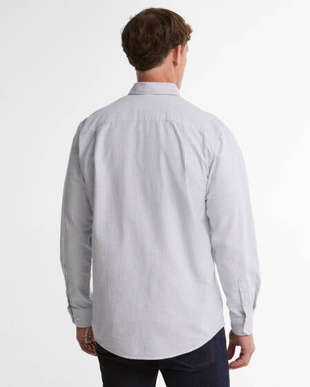 Sheldane Striped Regular Long-Sleeved Shirt Deep Blue