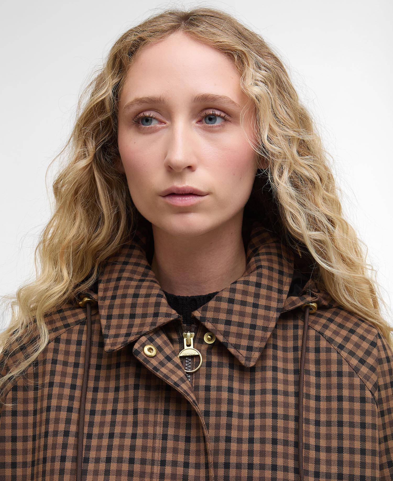 Audrey Showerproof Jacket Vicuna Gingham Check image number 3