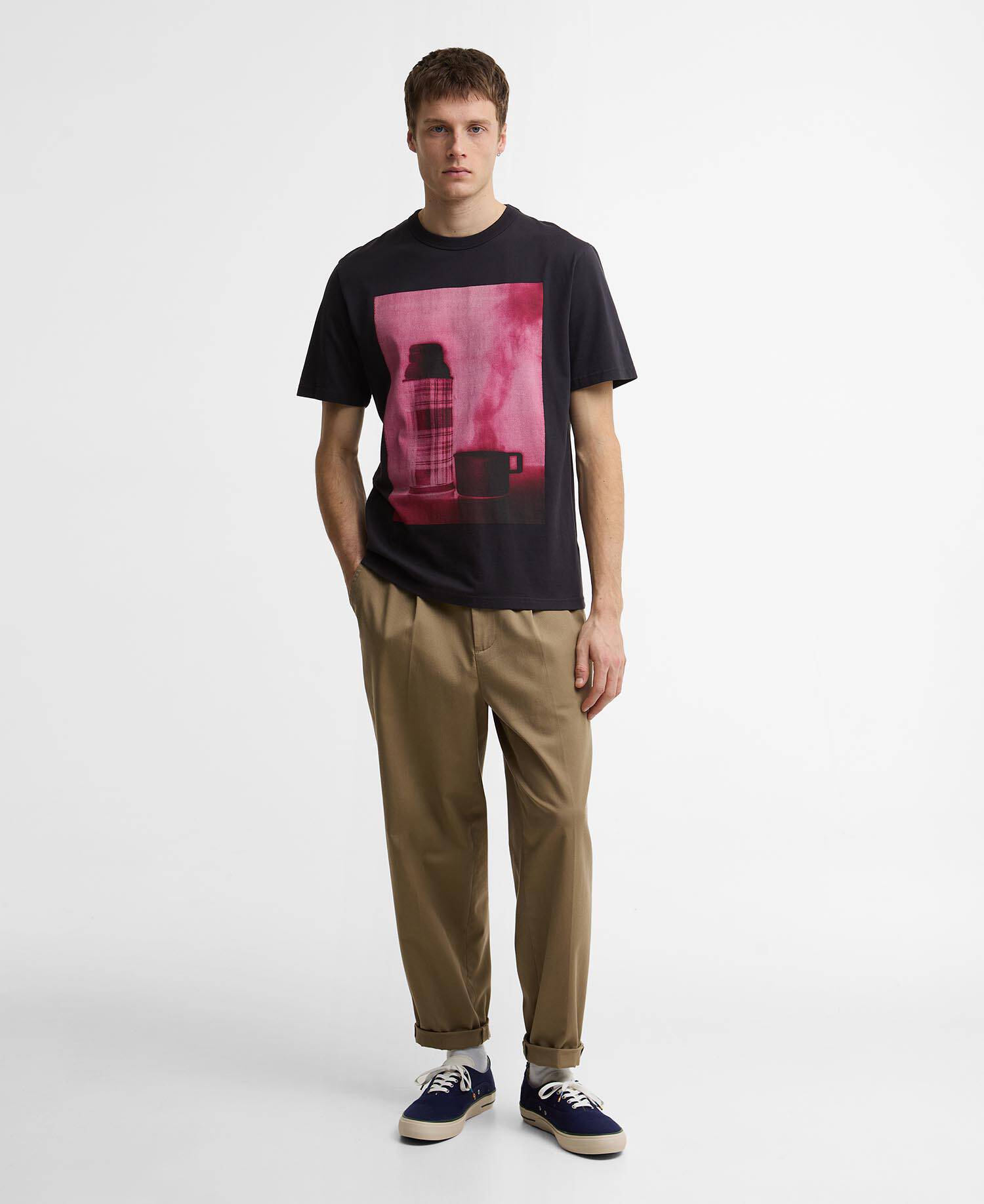 Paul Smith Loves Barbour Crosby T-Shirt Dark Navy image number 1