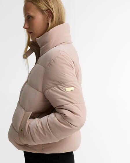 Halina Faux-Velvet Puffer Jacket Nutmeg