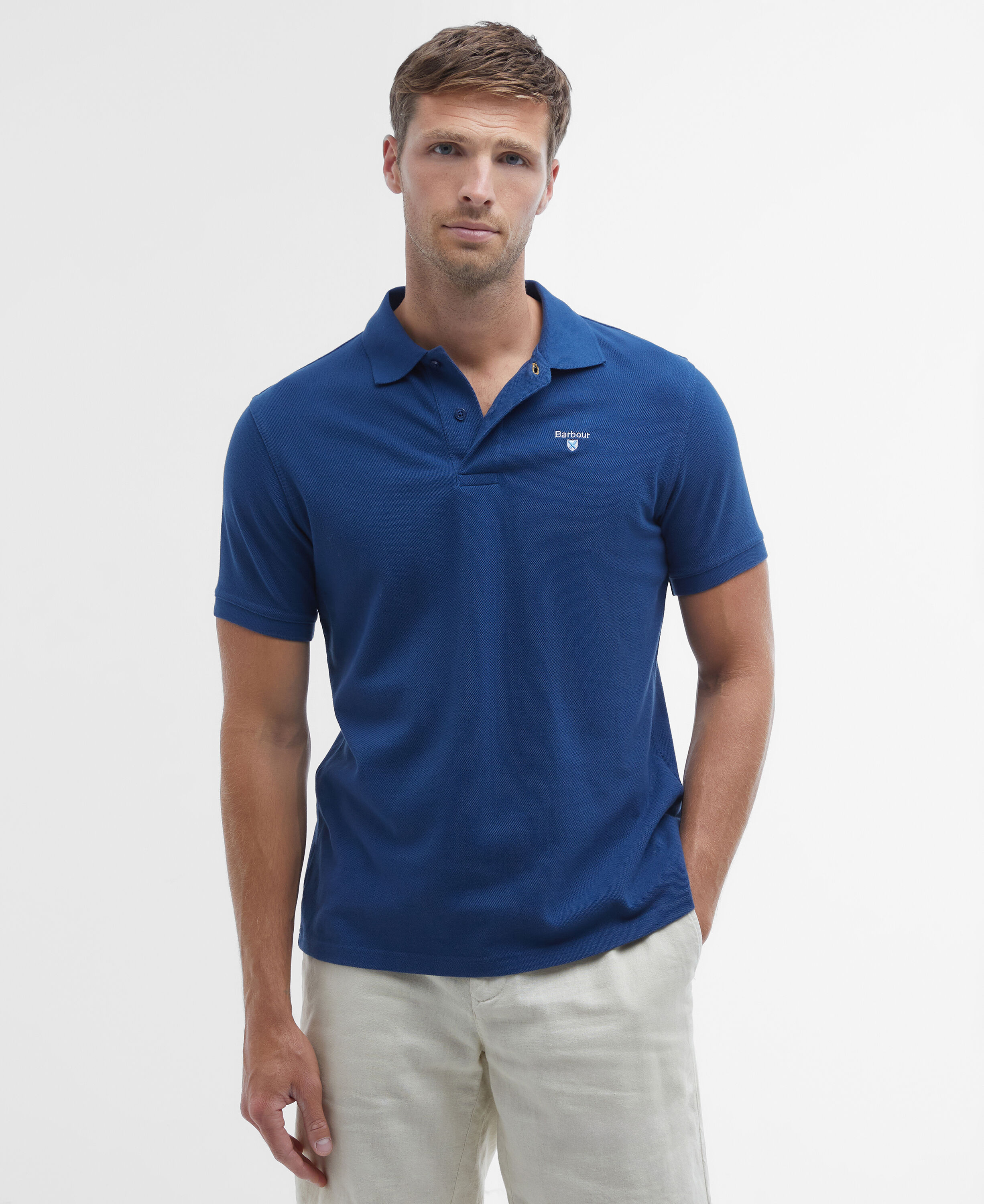 Sports Short-Sleeved Polo Shirt Deep Blue