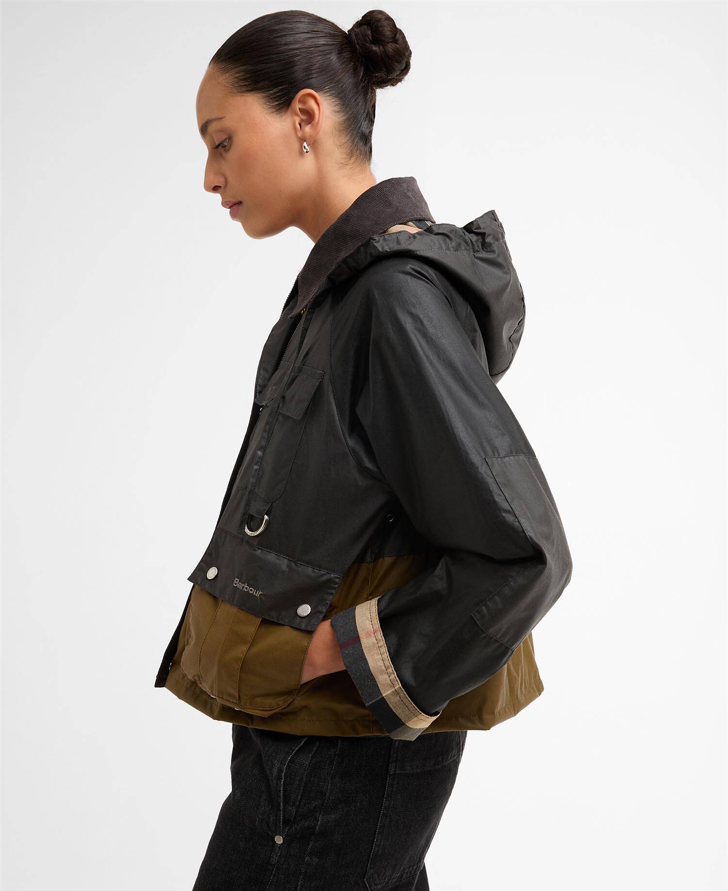 Wachsjacke Liza Black/Grey/Sand/Dress image number 4