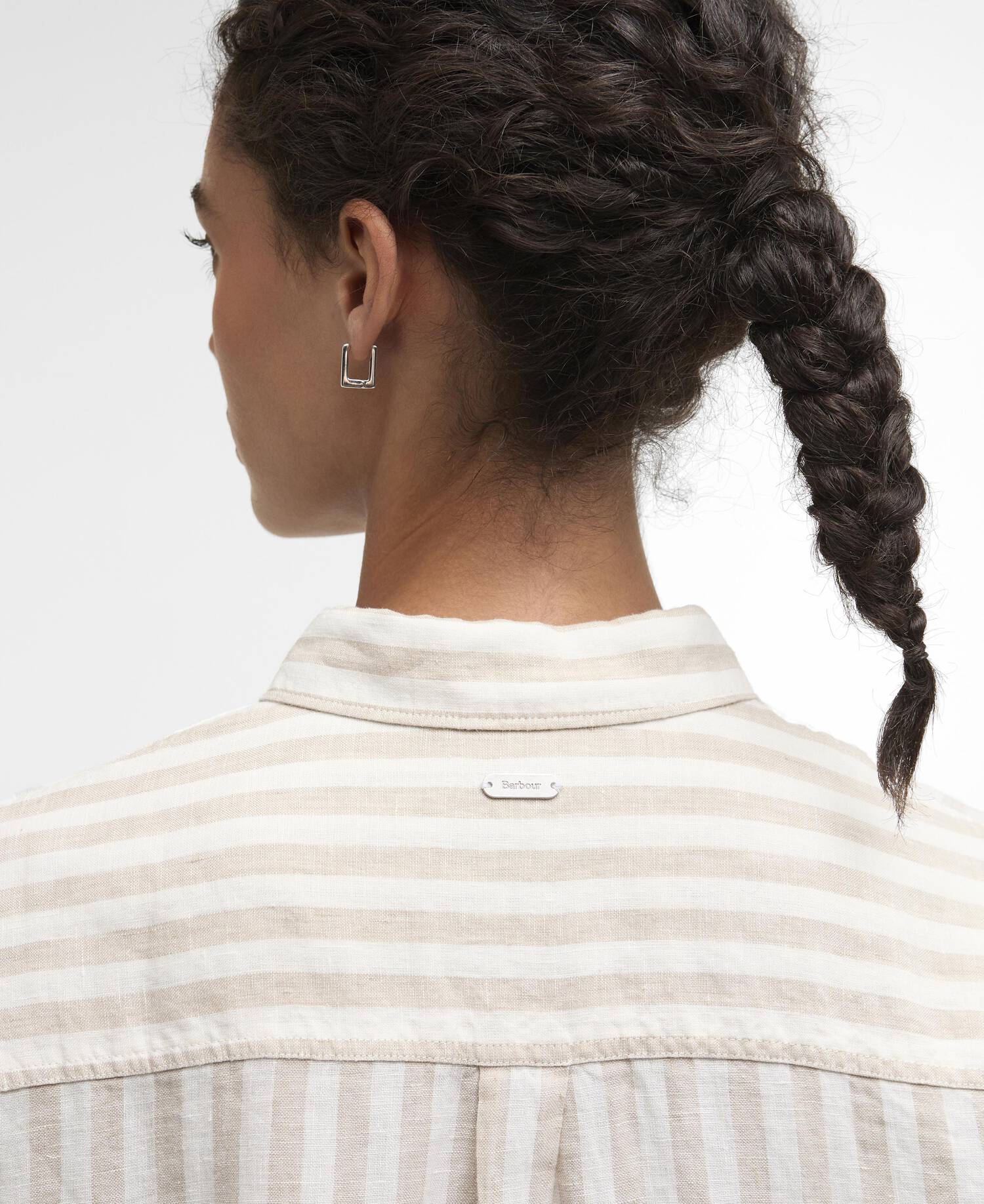 Annie Striped Linen Shirt Light Sand Stripe image number 4