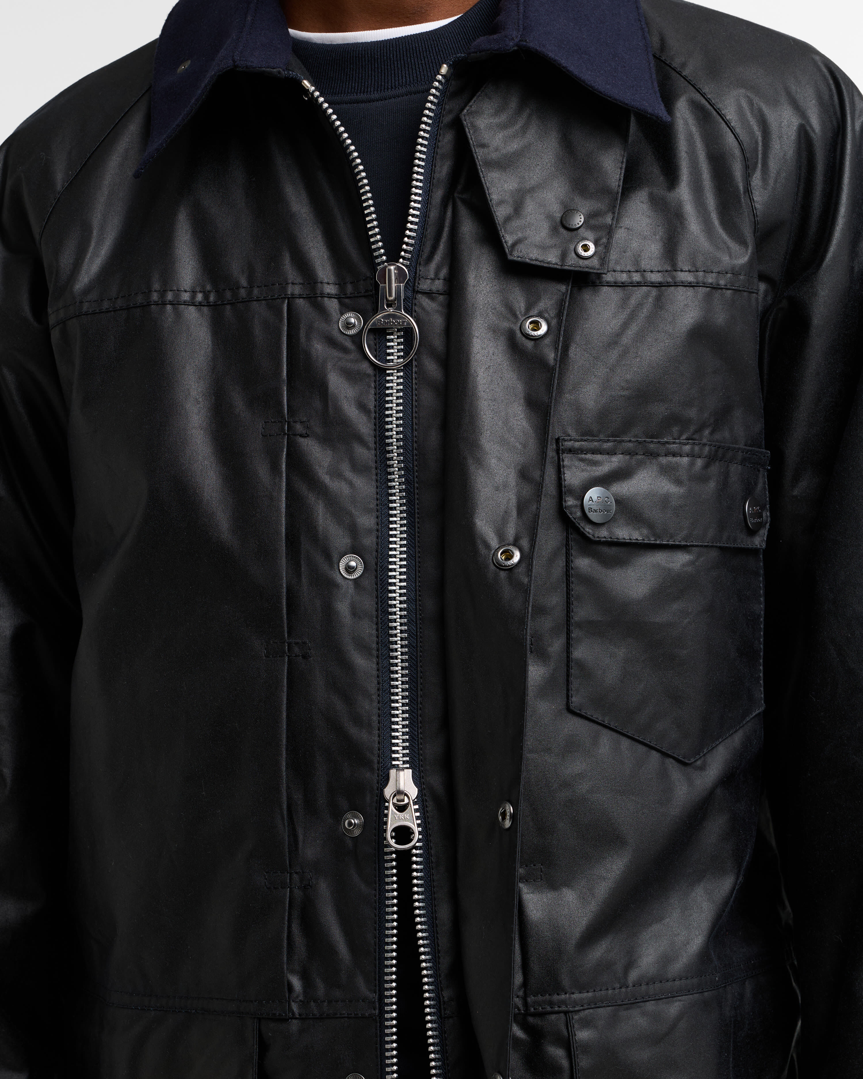 Barbour x A.P.C. Beaufort Waxed Jacket Dark Navy
