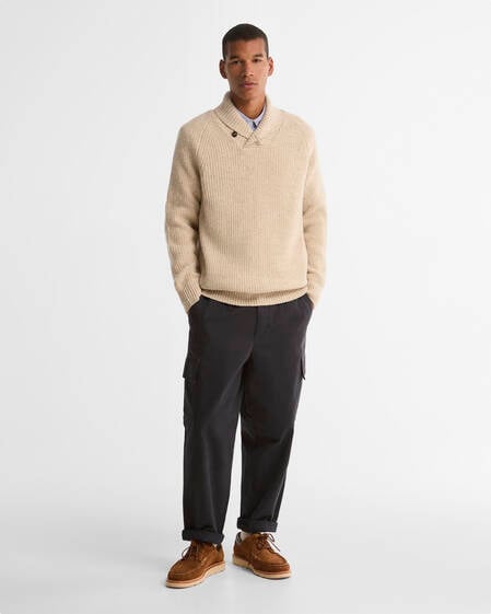 Barbour Wollpullover Essentials Fleck Pearl