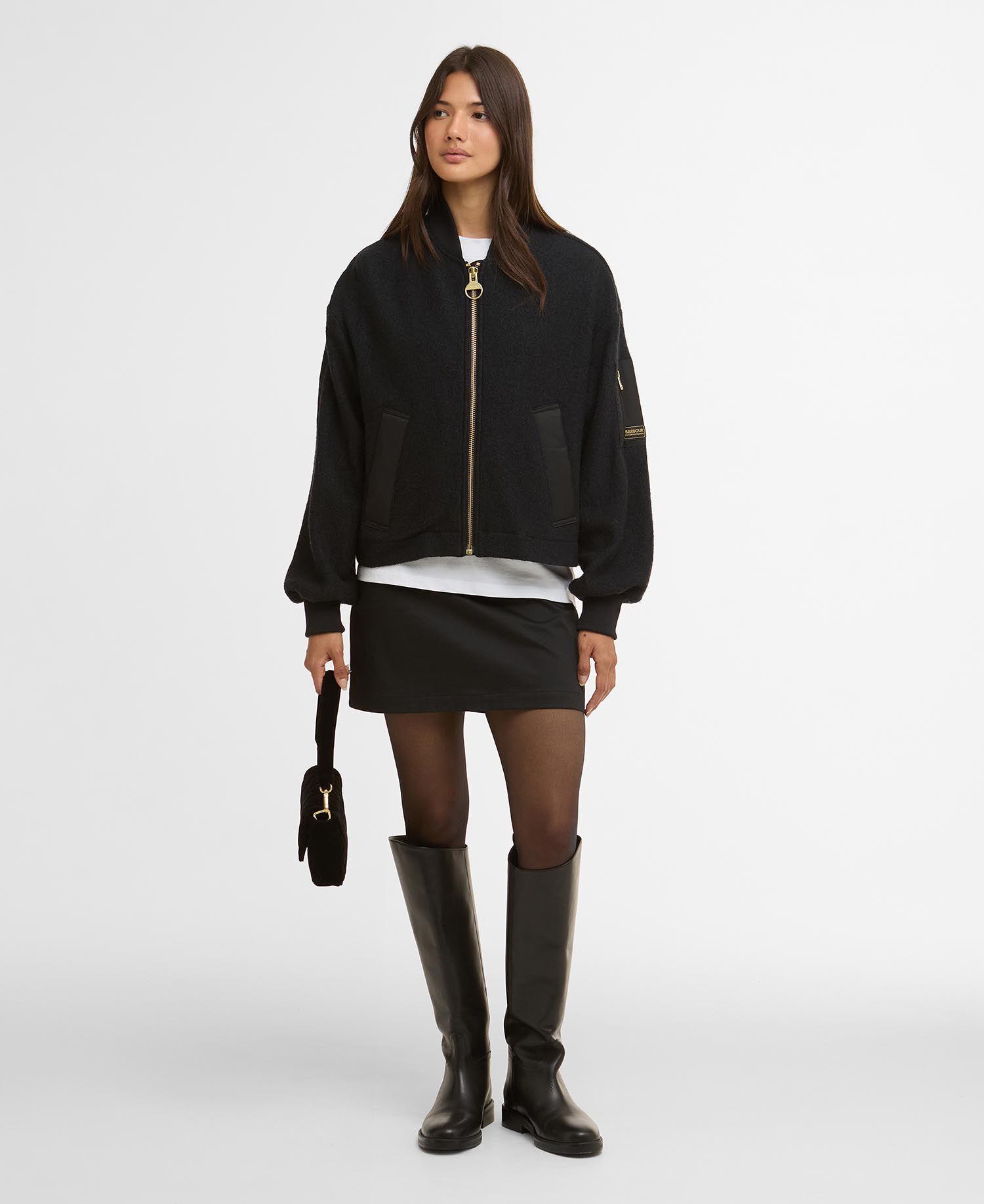 Bomber in lana Monique Black