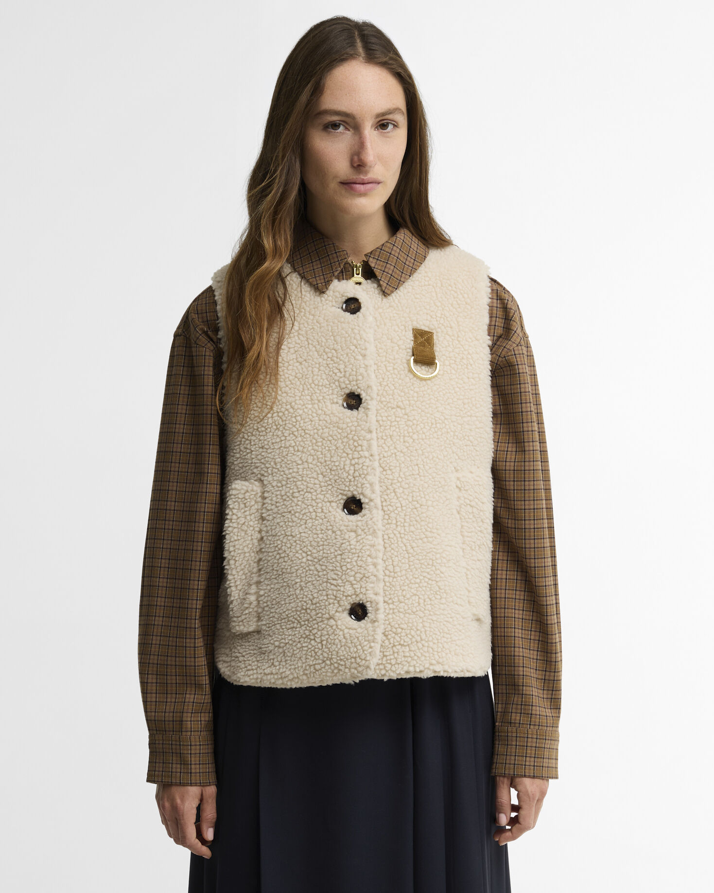 Bowes Fleece Gilet Ecru