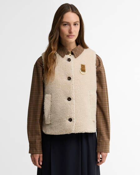Bowes Fleece Gilet Ecru
