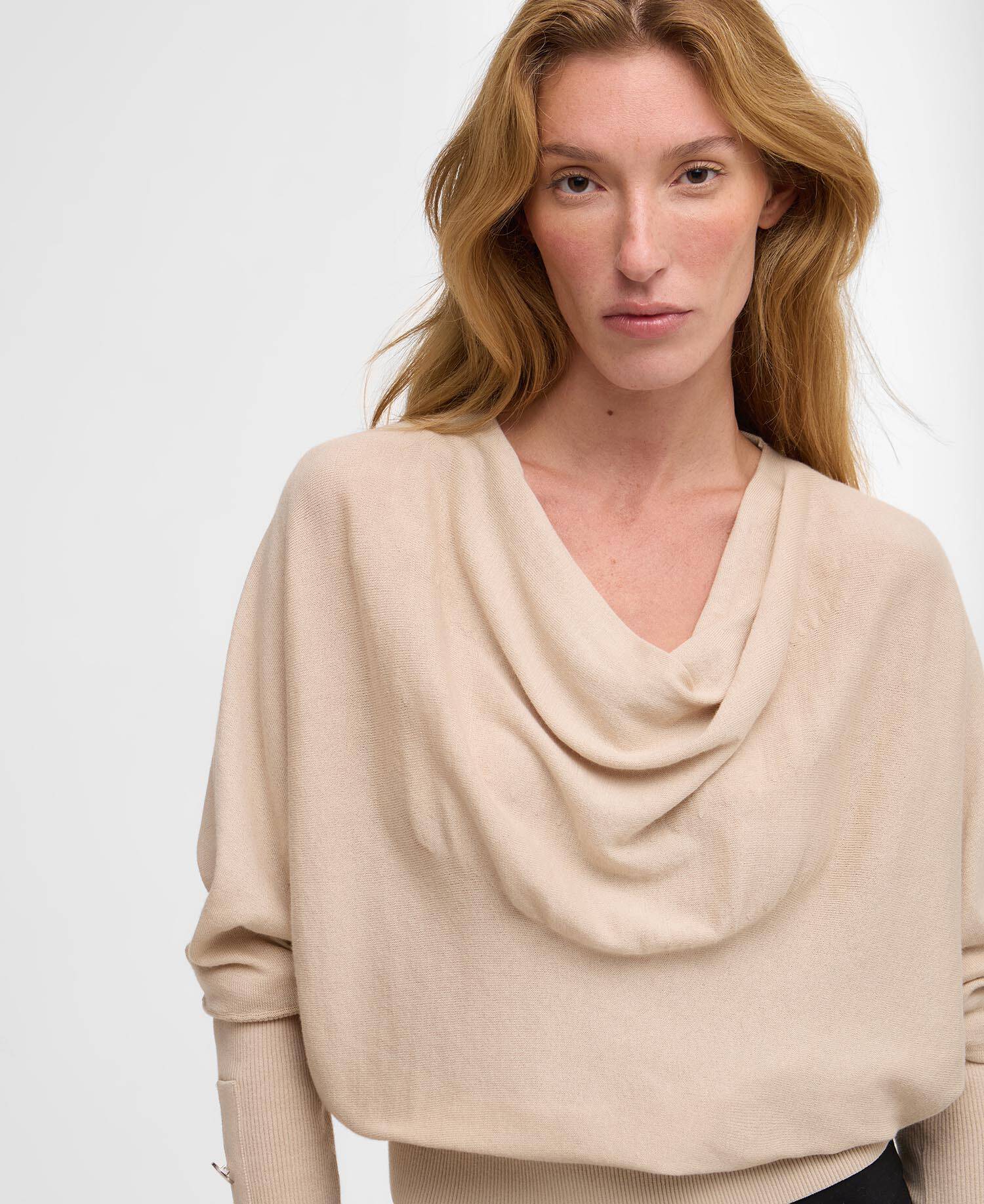 Nia Cowl-Neck Jumper Cement image number 3