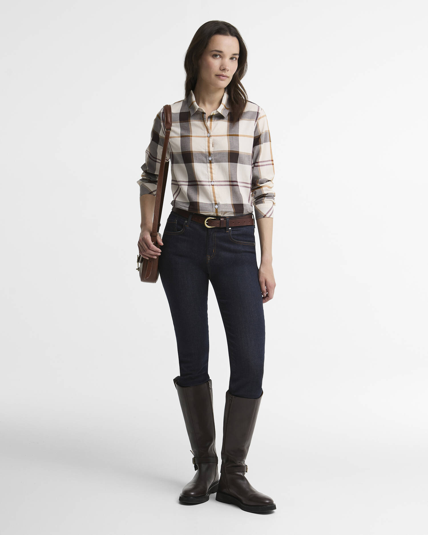 Moorland Relaxed Long-Sleeved Shirt Ecru Muted Tartan image number 1
