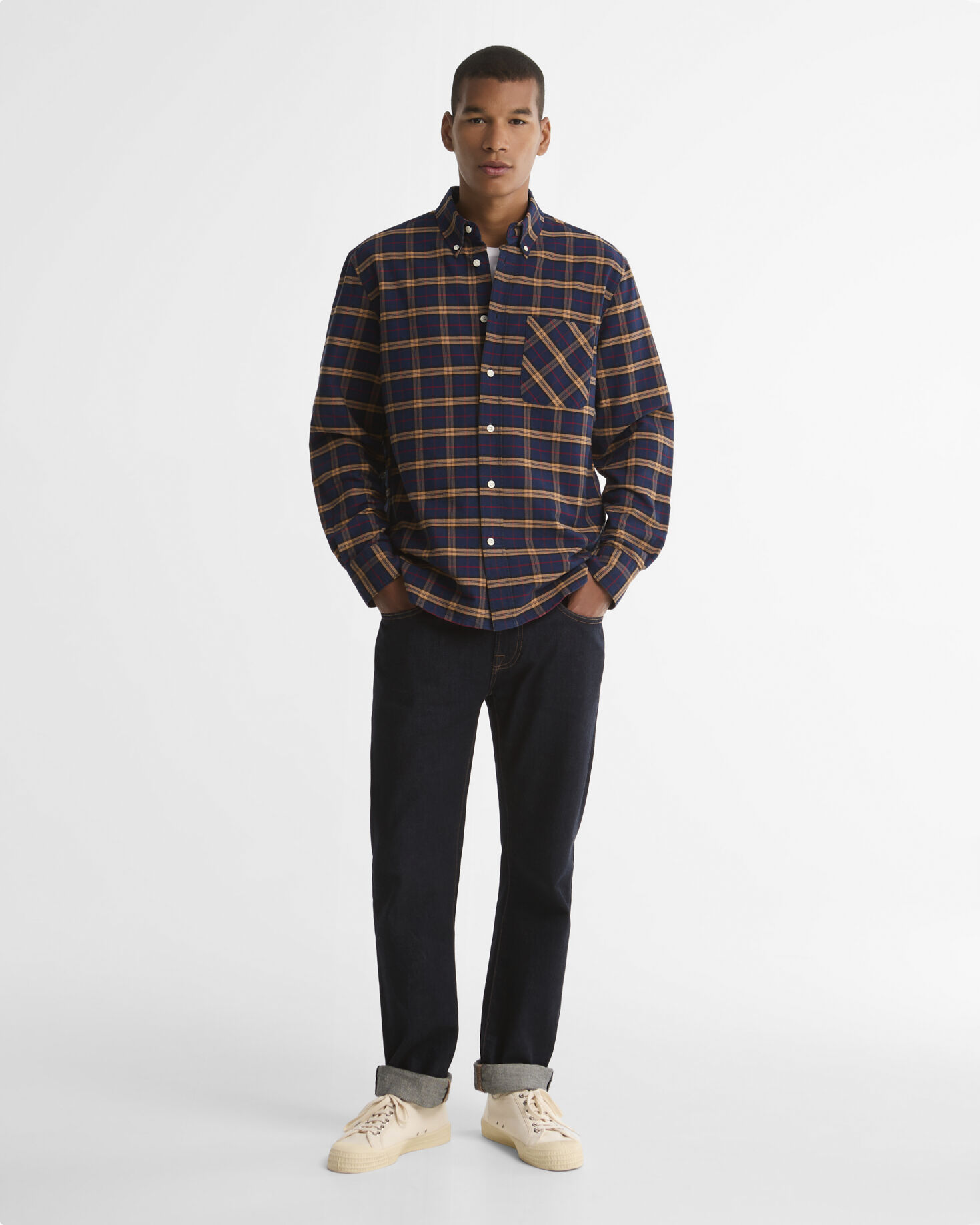 Camicia a maniche lunghe Forth con taglio classico Deep Blue