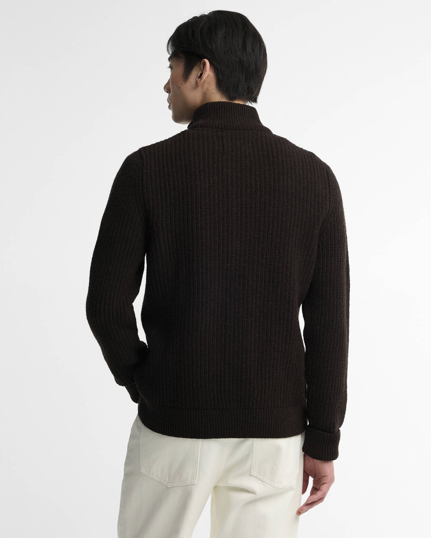 Barbour Pullover Mordale Half-Button Dk Brown image number 2