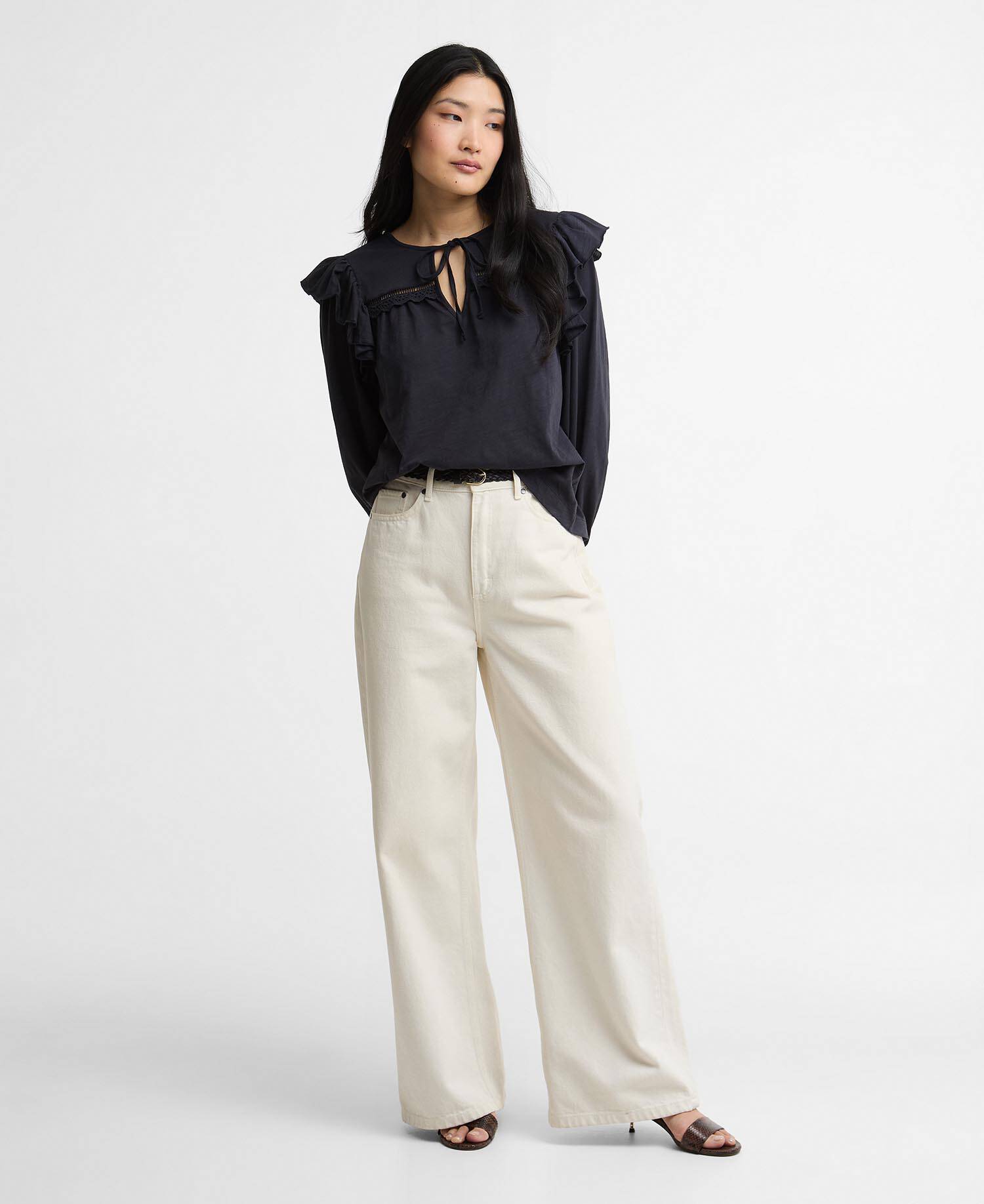 Carleen Ruffled Blouse Dark Navy image number 1