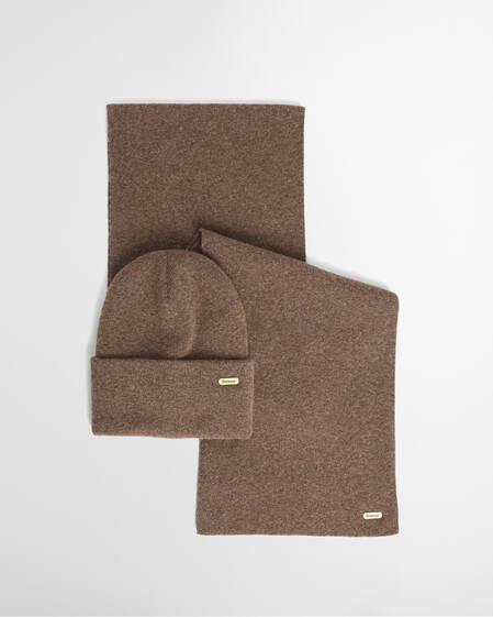 Winona Beanie and Scarf Gift Set Mocha