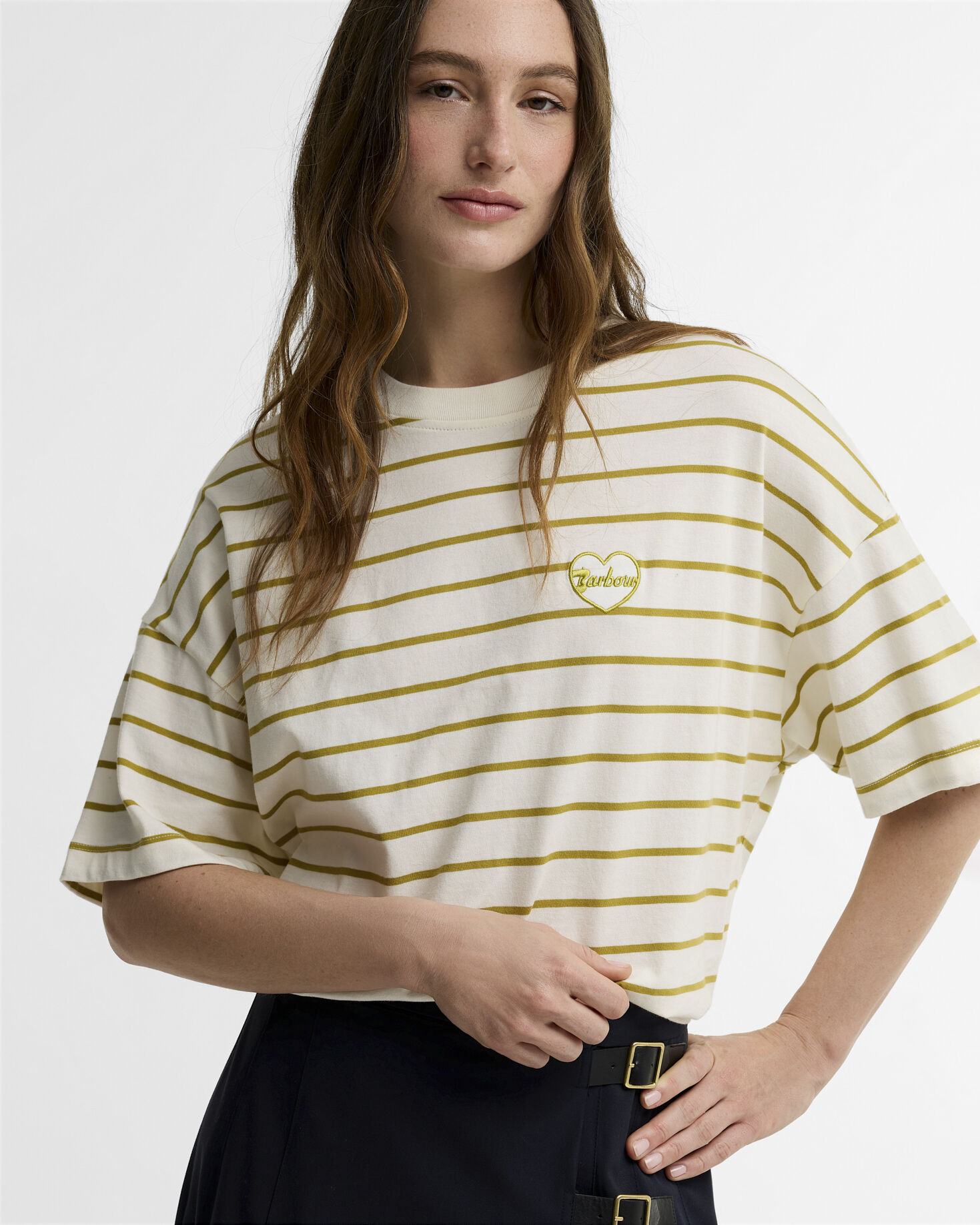 Ambleside Striped T-Shirt Cloud/Pear