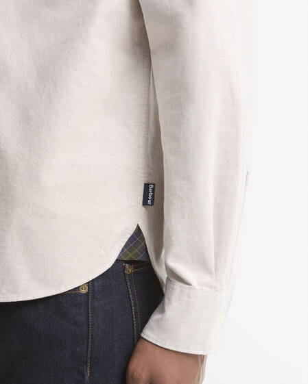 Oxford Striped Authentic-Fit Long-Sleeved Shirt Stone