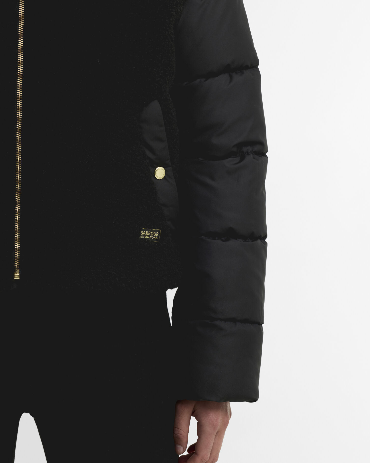 Luna Fleece Quilted Jacket Black