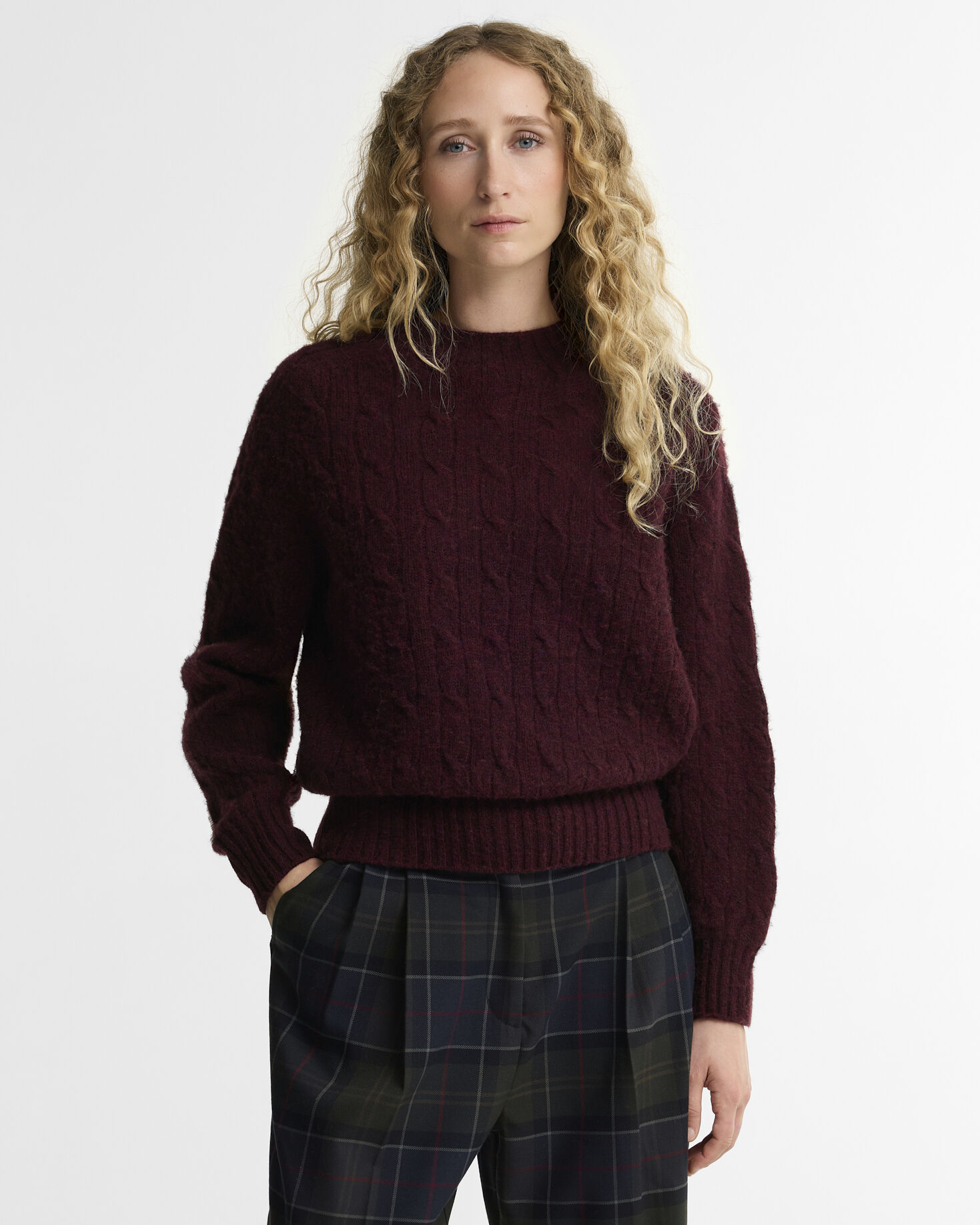 Havant Made in Scotland Cable-Knit Wool Jumper Fig