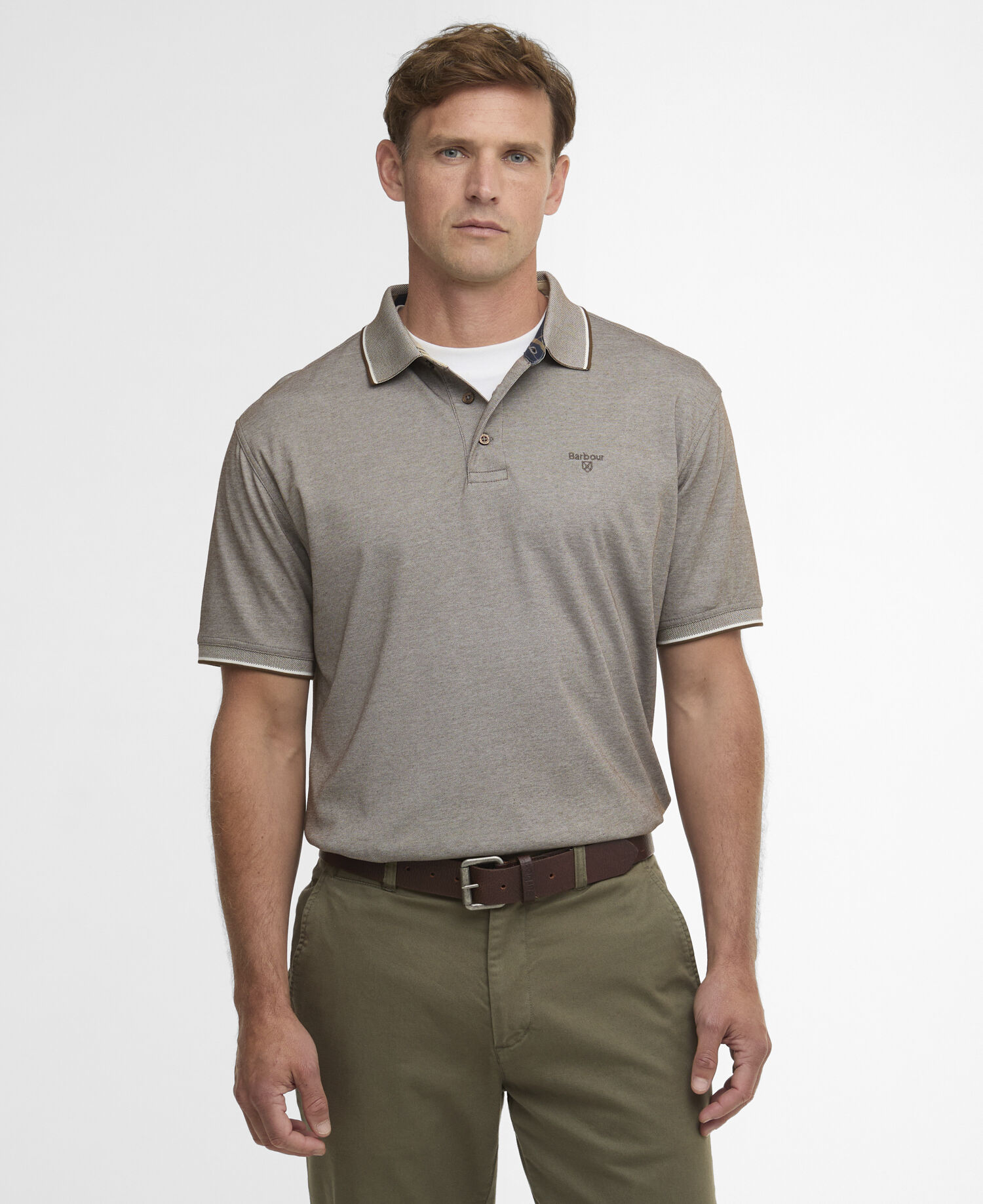 Heydon Short-Sleeved Polo Shirt Dark Sand