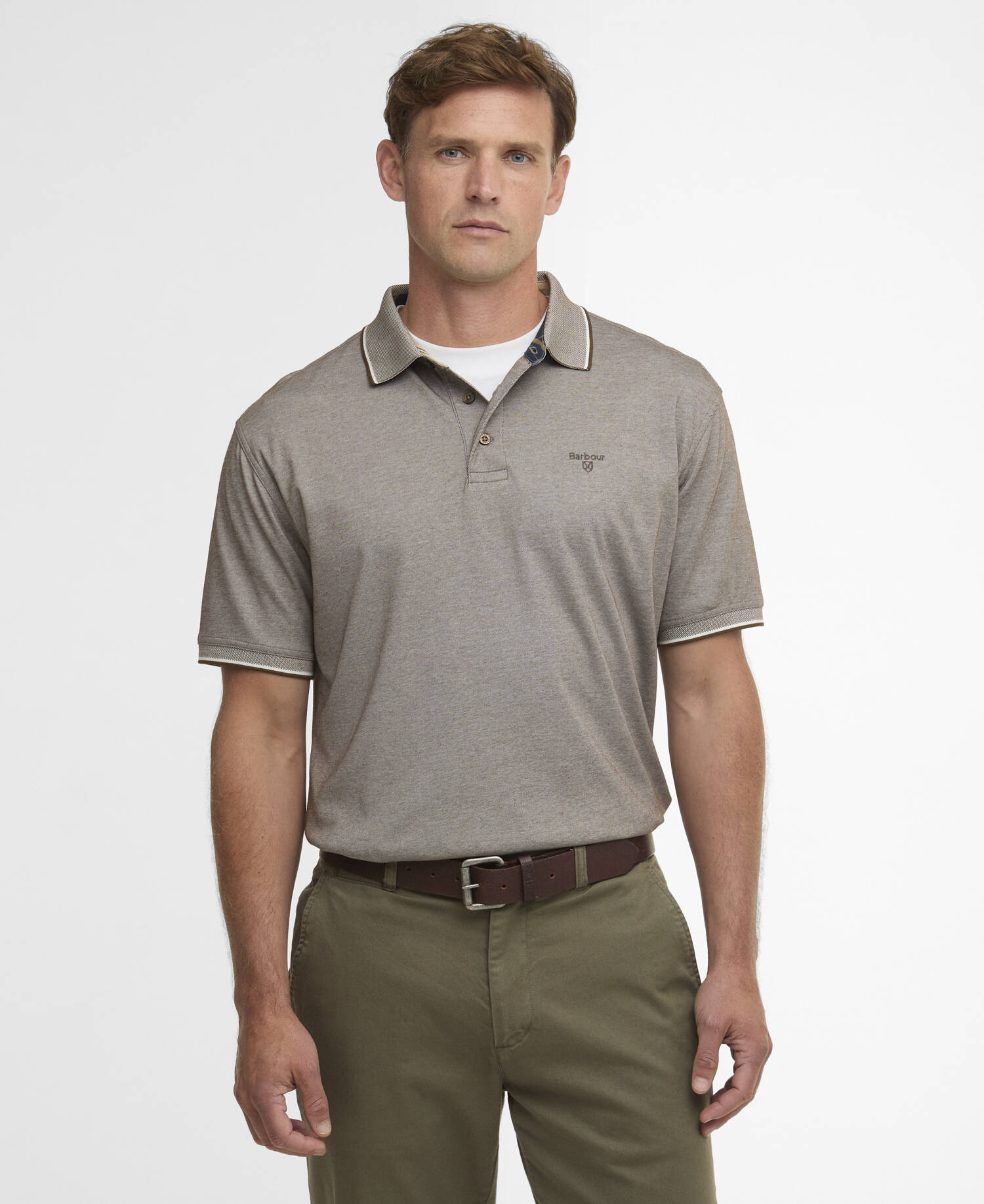 Heydon Short-Sleeved Polo Shirt Dark Sand image number 0