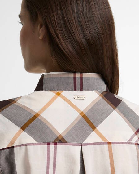 Moorland Relaxed Long-Sleeved Shirt Ecru Muted Tartan