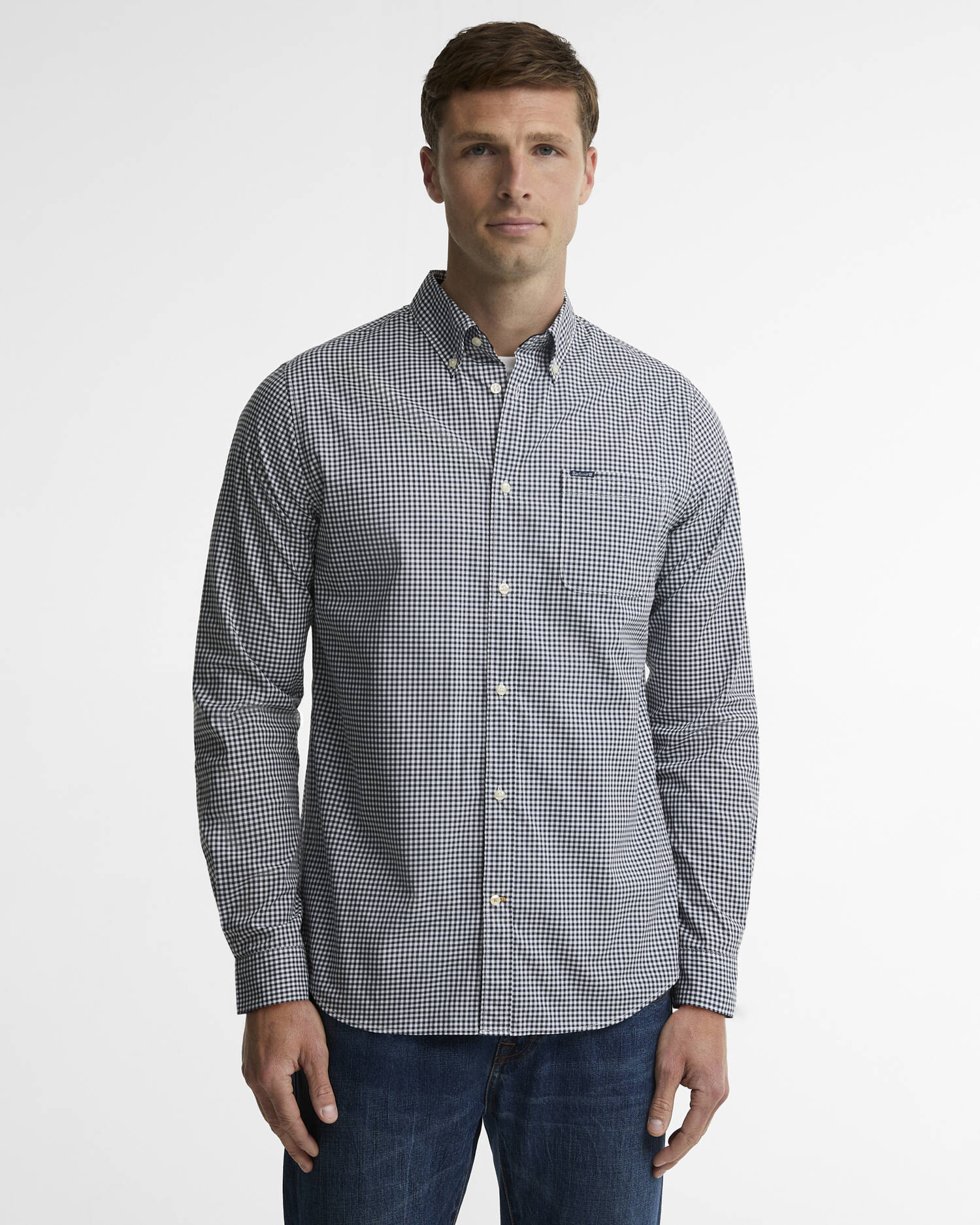 Barbour Hemd Harbourwall Tailored Fit Navy image number 0