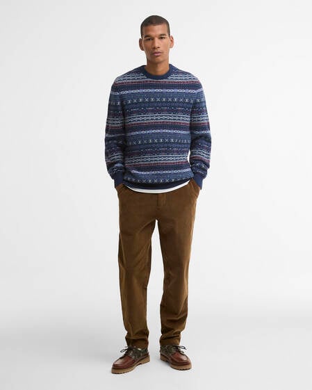 Barbour Pullover Dalehead Fair Isle Rundhalsausschnitt Inky Blue
